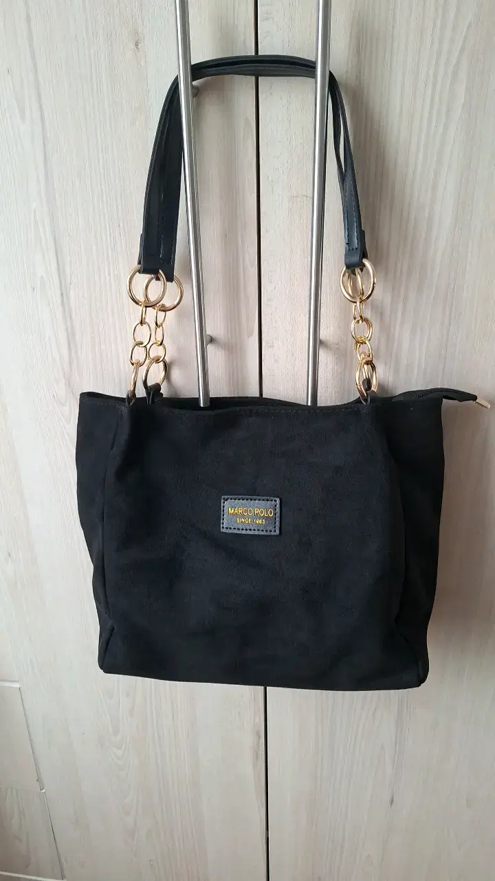 Bolso negro Marco Polo con detalles dorados - 3