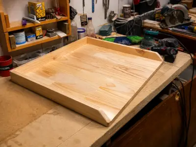 Tabla de amasar artesanal en madera natural - miniatura 2