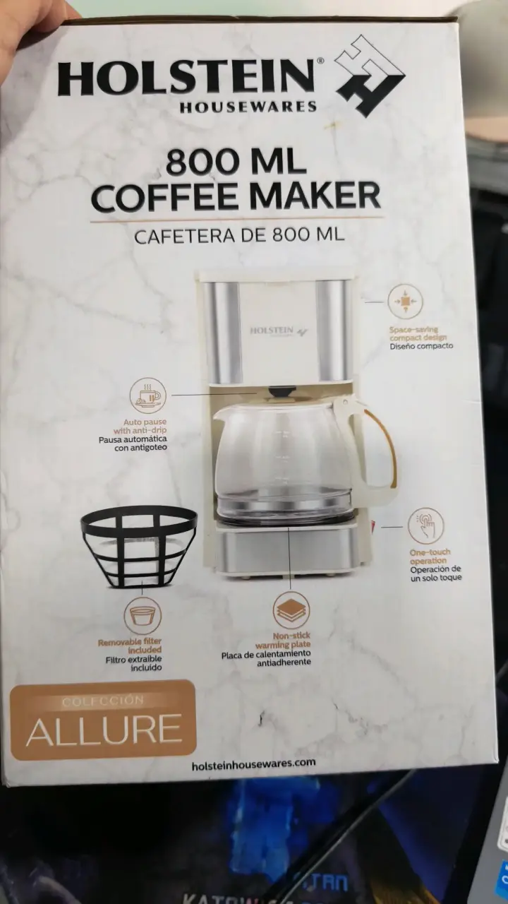 Cafetera Holstein 800 ml con filtro removible - 1