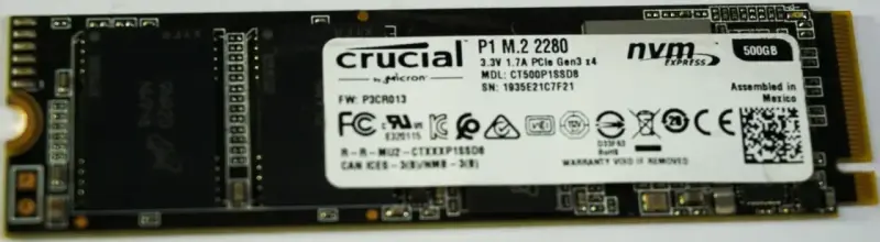 SSD Crucial P1 M.2 2280 500GB NVMe