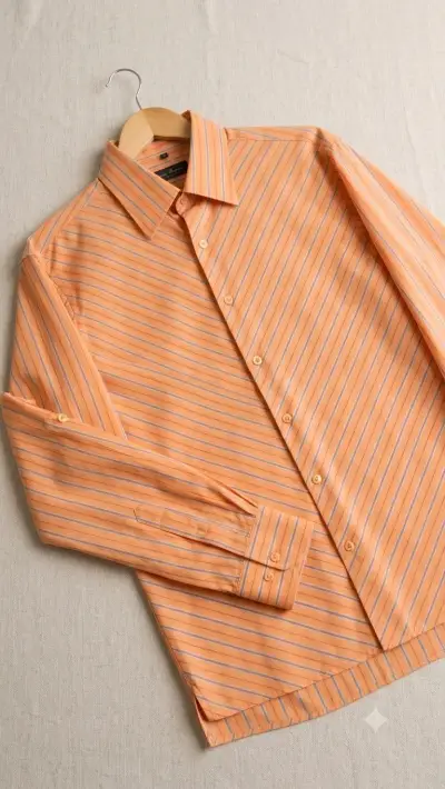 Camisa de vestir a rayas Ellus naranja - miniatura 1
