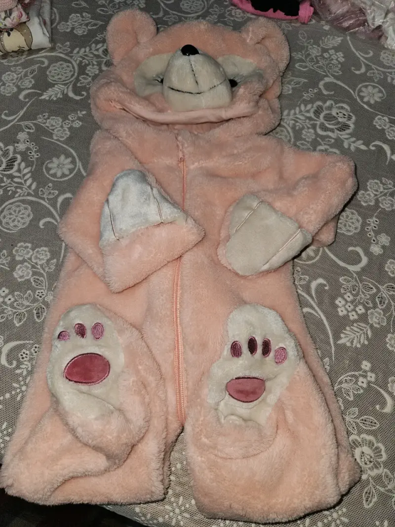 Disfraz de oso para bebé color rosado - 4
