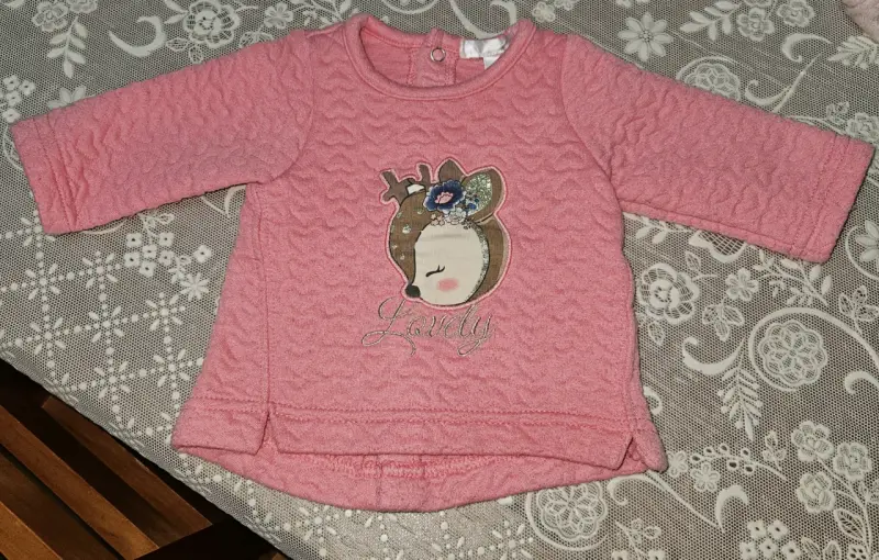 Conjunto de bebé rosado y azul con diseño de ciervo - 2