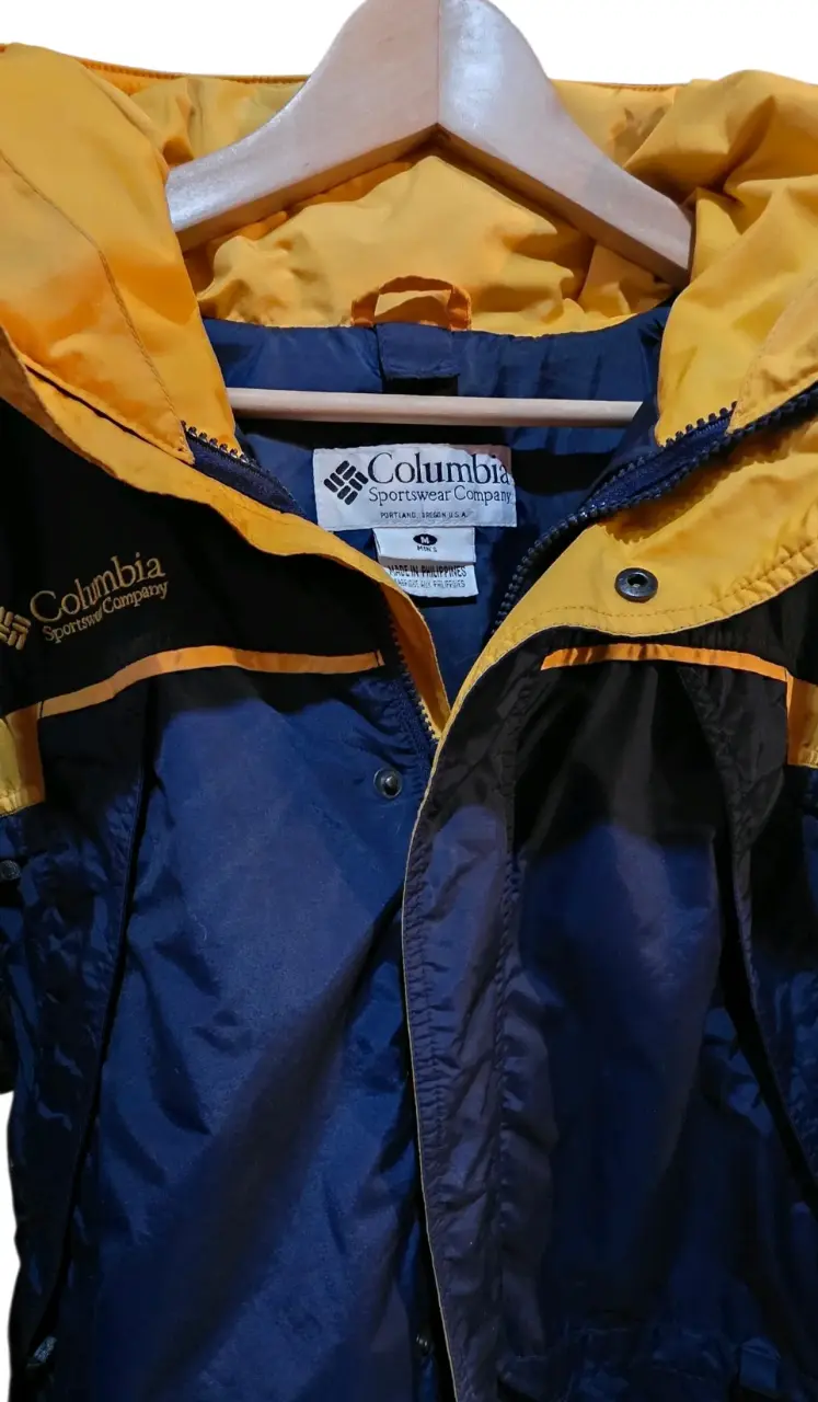 Chaqueta impermeable Columbia azul y amarilla - 2