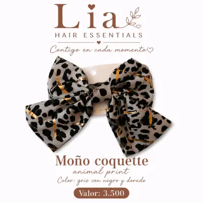 Moño Coquette Animal Print Lia Hair Essentials - miniatura 1