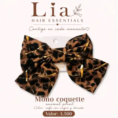 Moño Coquette Animal Print Lia Hair Essentials - miniatura 2