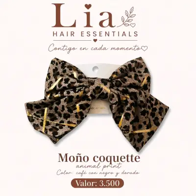Moño Coquette Animal Print Lia Hair Essentials - miniatura 3