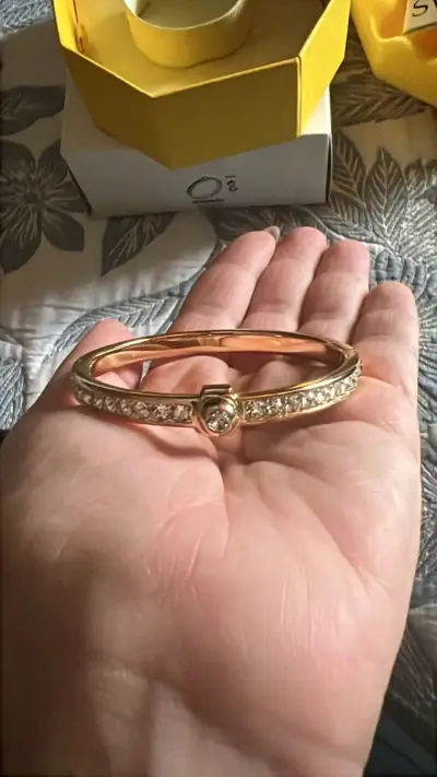 Brazalete Swarovski dorado con cristales - miniatura 3