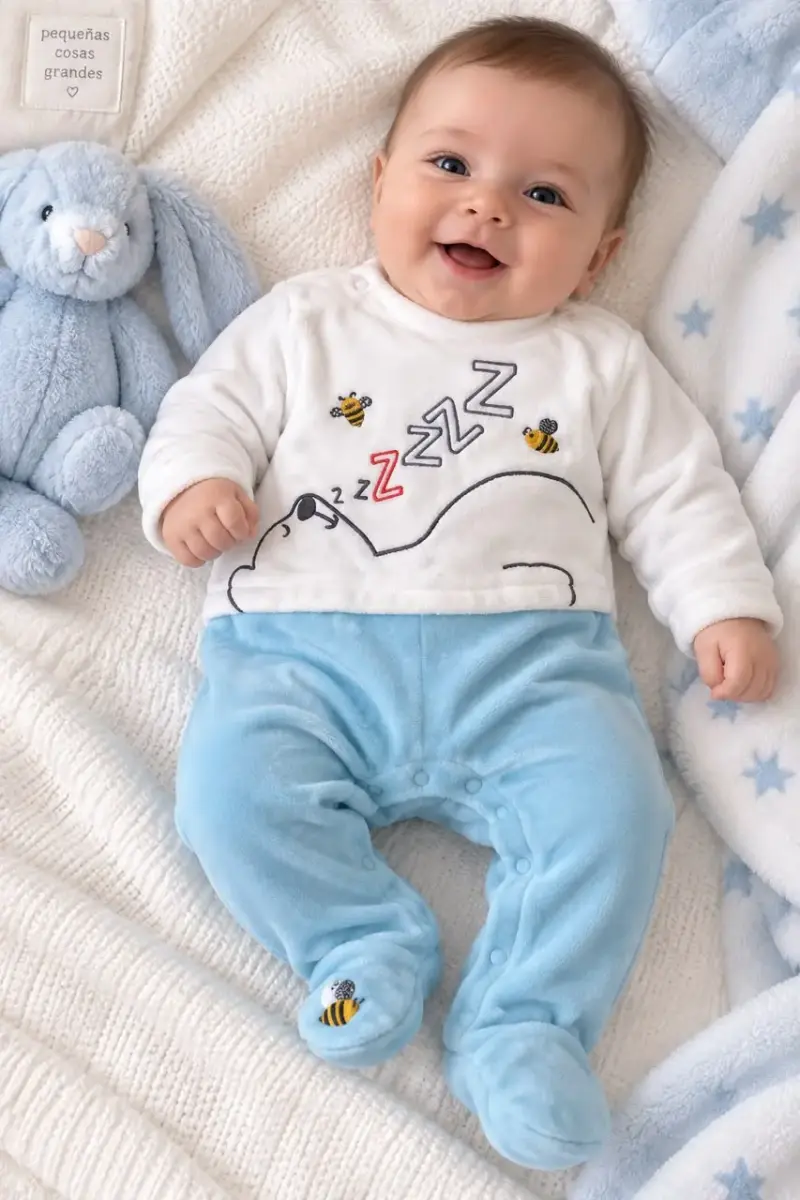 Conjunto de bebé polar con diseño de oso y abejas