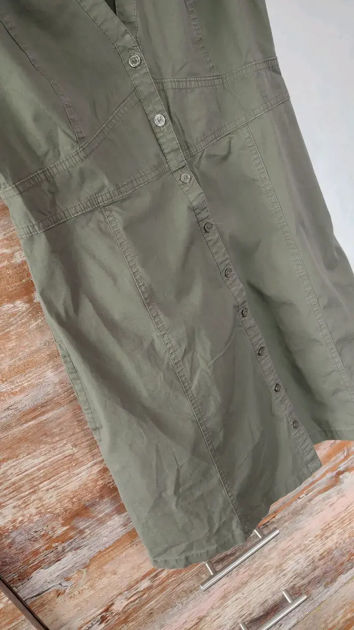 Vestido verde militar Mango Basics talla XS/S - 4