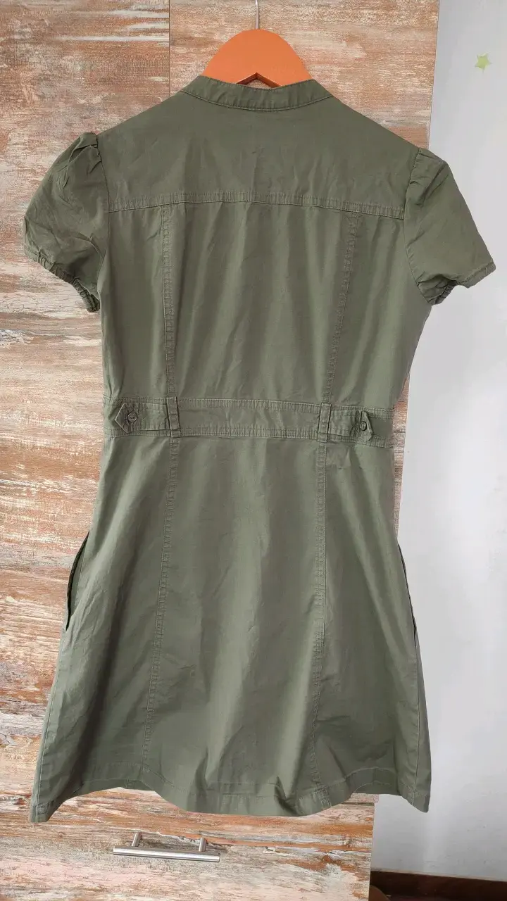 Vestido verde militar Mango Basics talla XS/S - 5