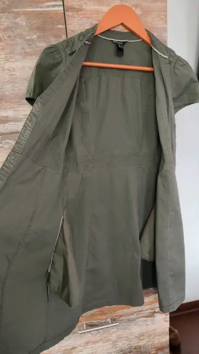 Vestido verde militar Mango Basics talla XS/S - miniatura 6