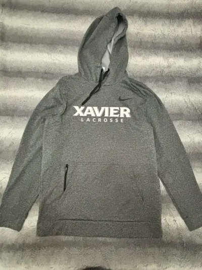 Polerón con capucha gris Nike Xavier Lacrosse - miniatura 1