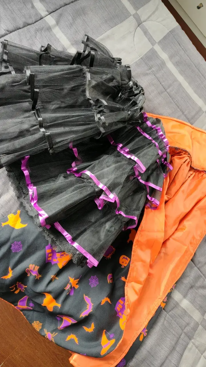 Disfraz de Halloween para niña 2 tutú negro y capa - 6