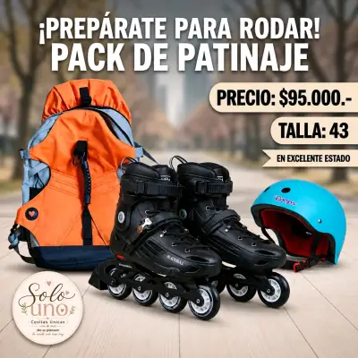 Pack de Patinaje con Patines, Casco y Mochila - miniatura 1