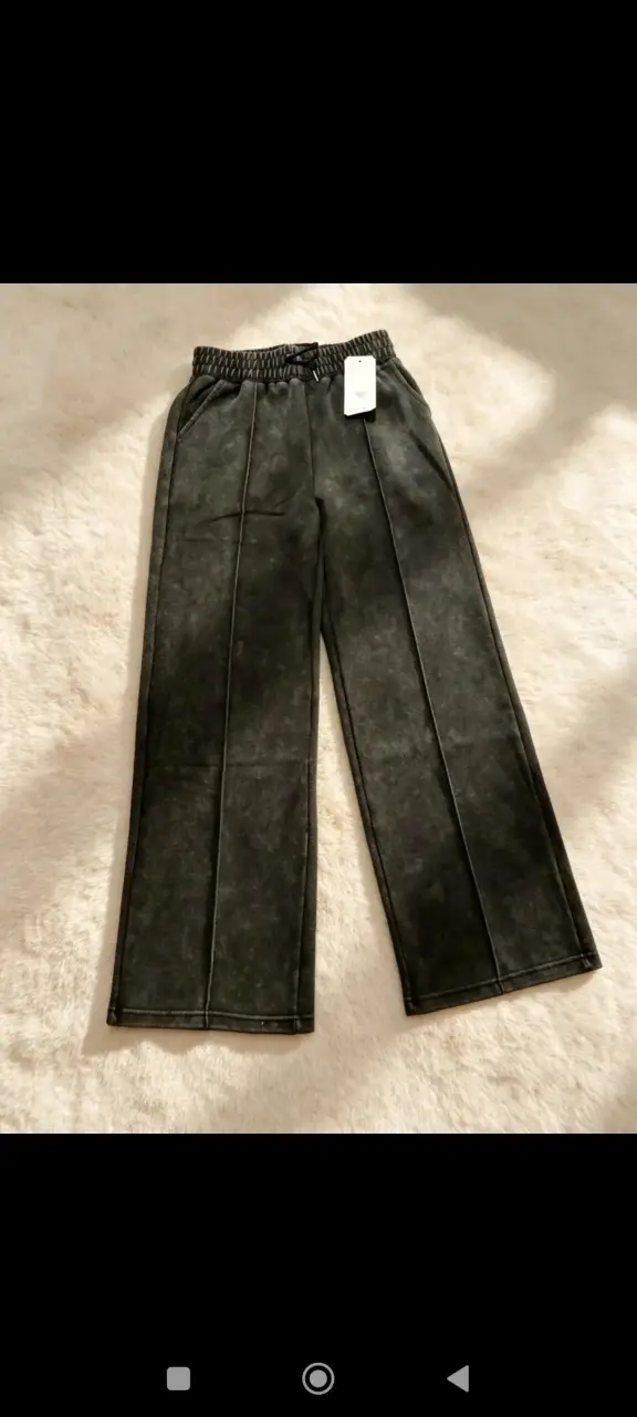 Pantalones anchos negros con elástico - 2