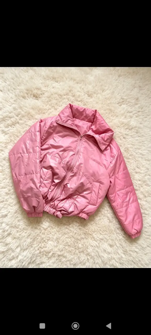 Chaqueta acolchada rosada para mujer