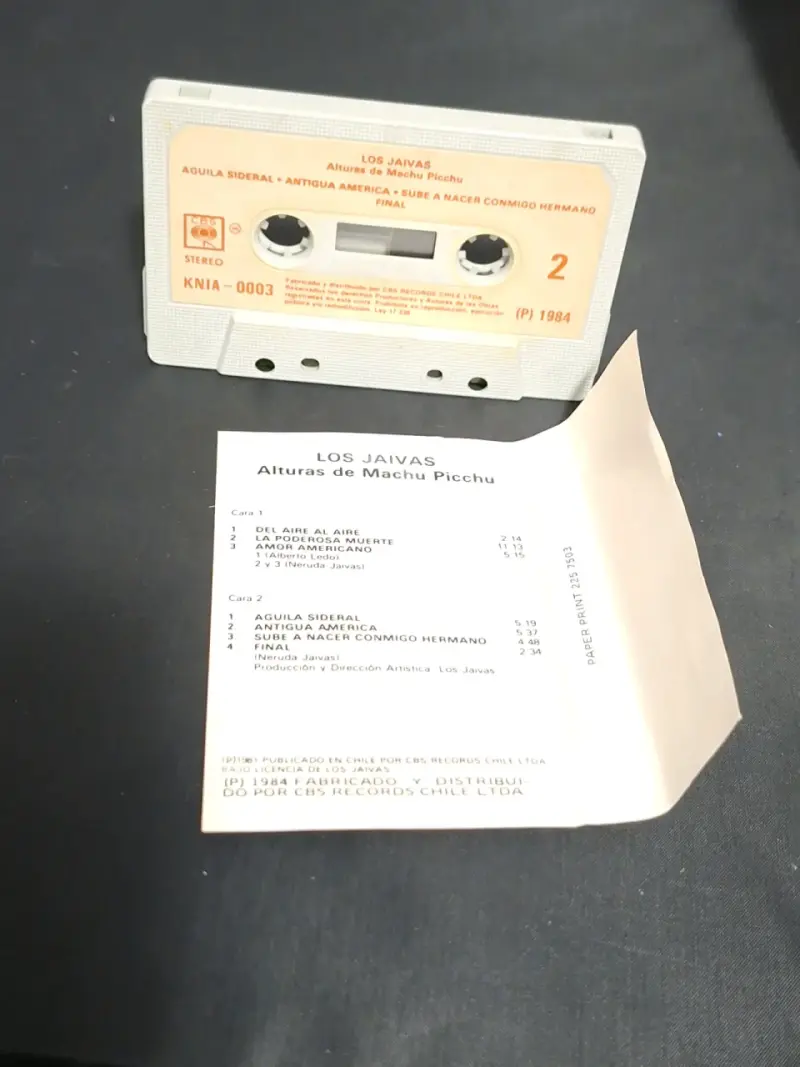 Cassette Los Jaivas Alturas de Machu Picchu 1984 - 3