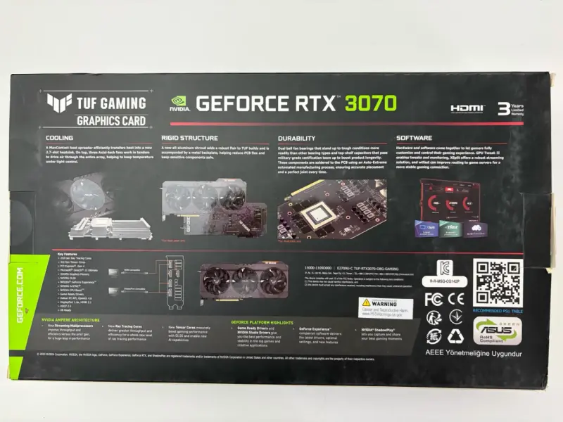 Tarjeta Gráfica ASUS TUF Gaming GeForce RTX 3070 - 3