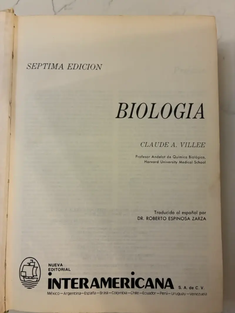 Libro Biología Séptima Edición Claude A. Villee - 2