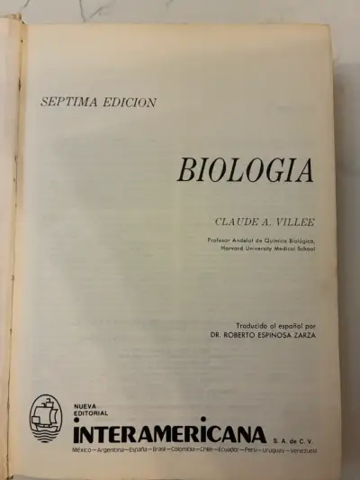 Libro Biología Séptima Edición Claude A. Villee - miniatura 2