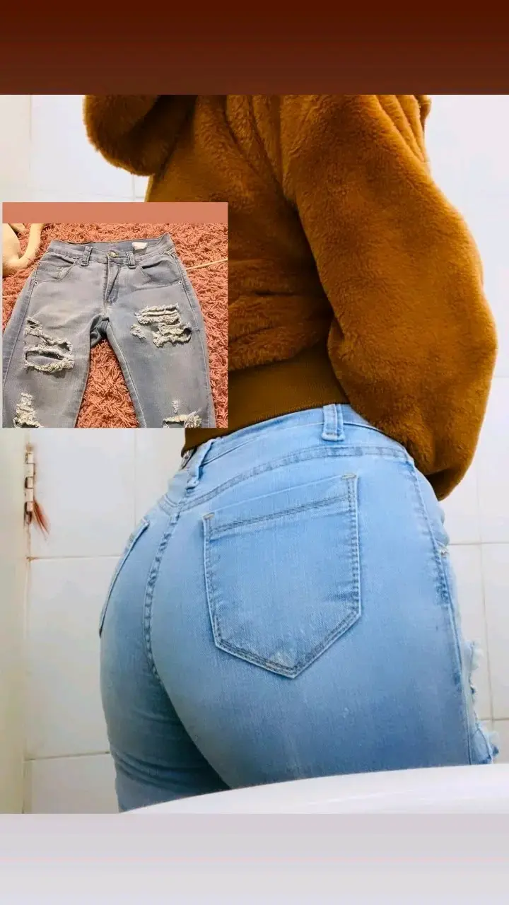 Jeans rasgados azul claro para mujer - 2