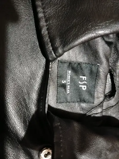 Chaqueta de cuero negra para mujer FSP - miniatura 1