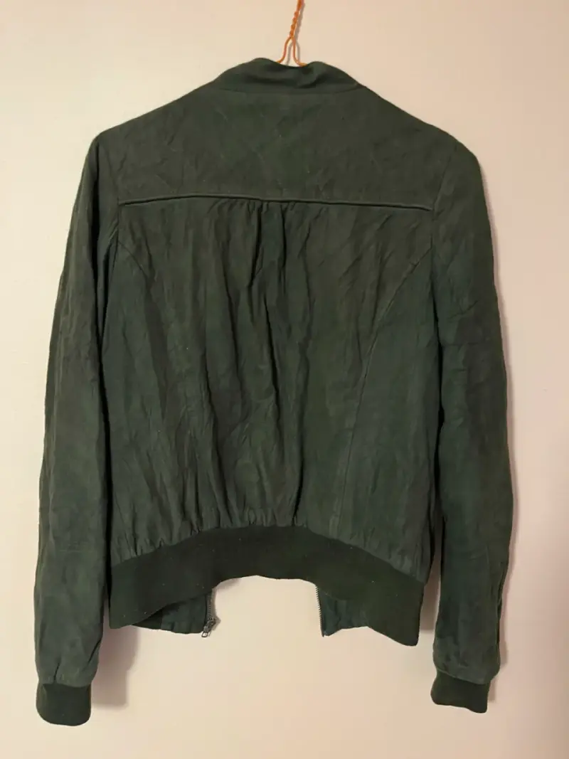 Chaqueta verde de mujer con cierre talla m - 2