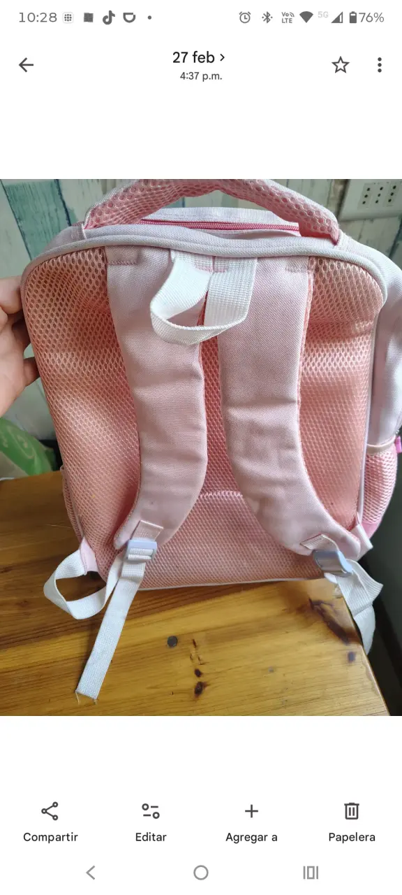 Mochila infantil rosa con diseño de jirafa - 2