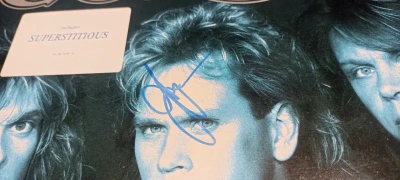 Vinilo de colección Europe Superstitious autografiado - 2
