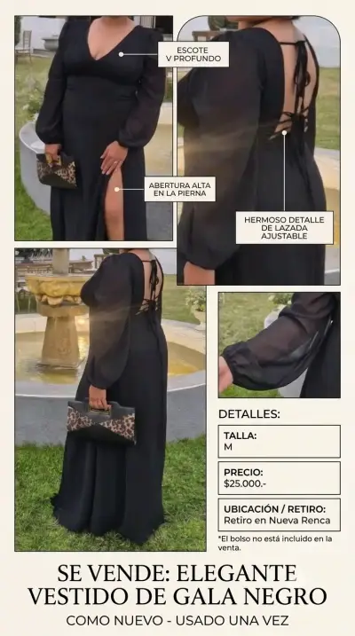 vestido de gala negro - miniatura 1