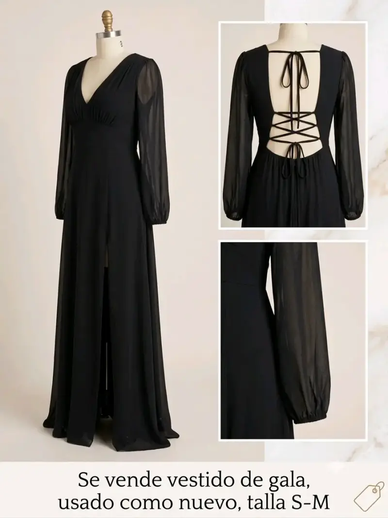 vestido de gala negro - 4