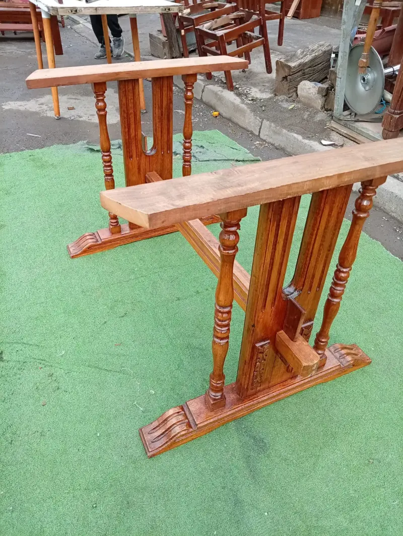 Mesa de comedor extensible de madera - 4