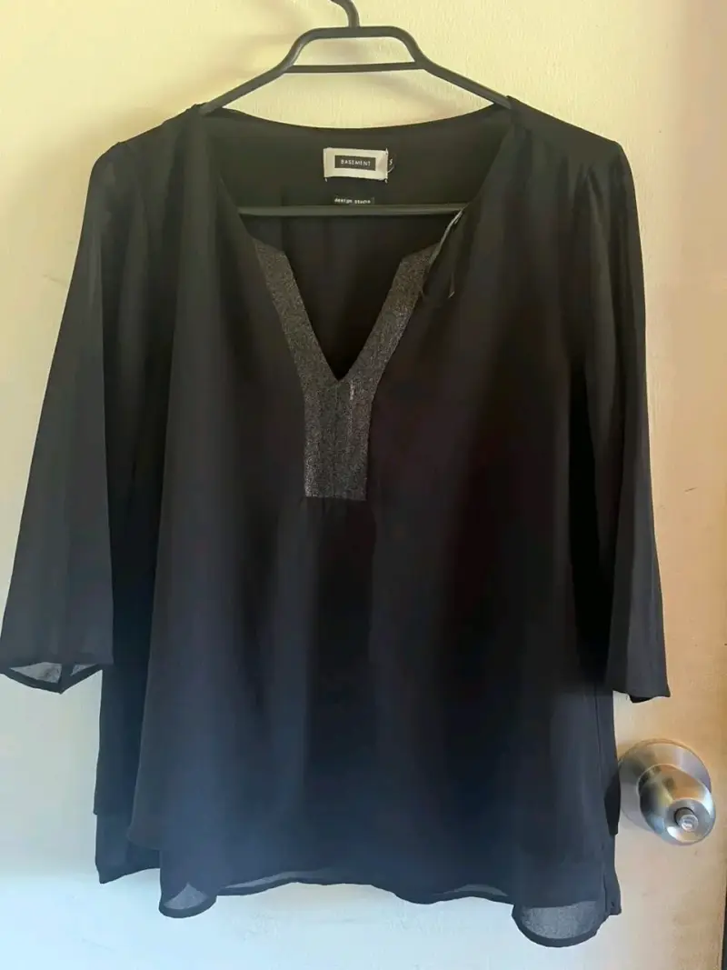 Blusa roja de manga larga para mujer - 5