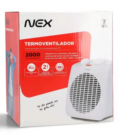 Termoventilador Nex 2000W con Termostato - miniatura 2