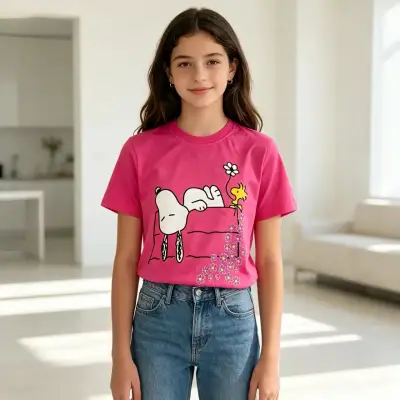 Polera Senshi Snoopy fucsia talla 14 — nueva - miniatura 1