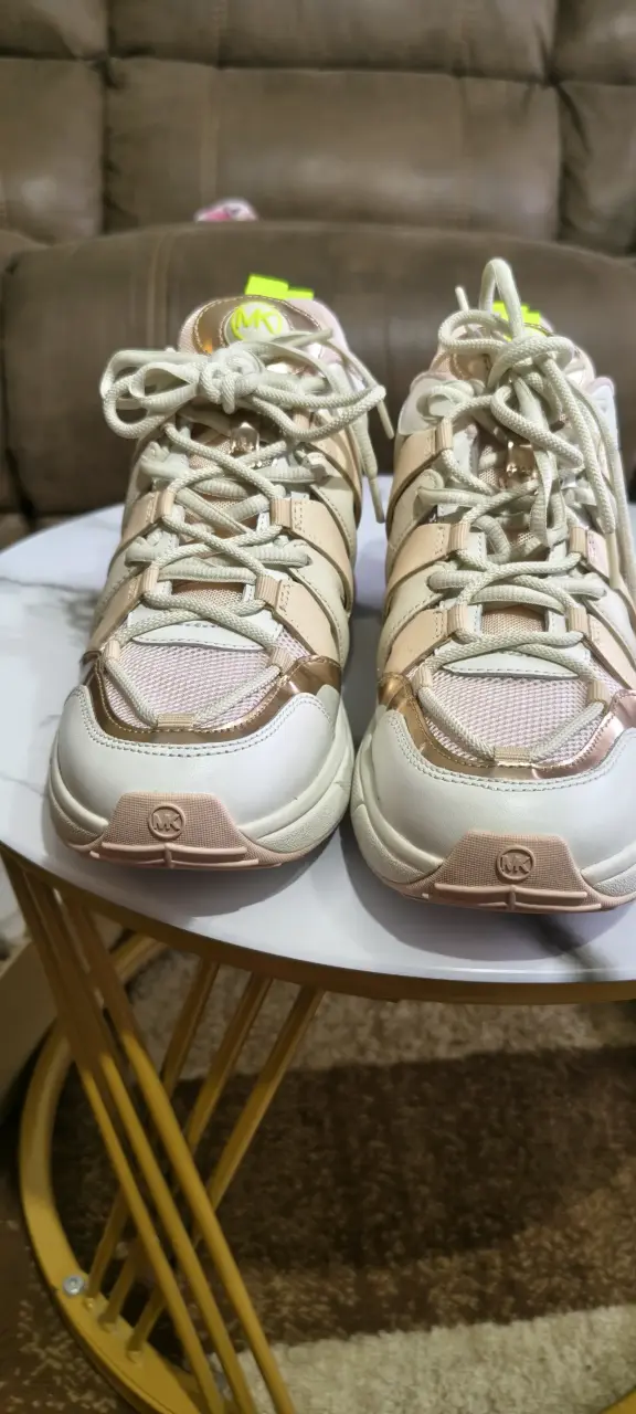 Zapatillas deportivas mujer color rosa y beige - 2