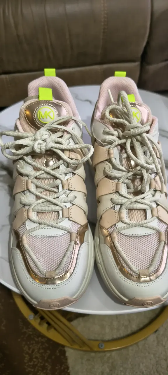 Zapatillas deportivas mujer color rosa y beige - 3