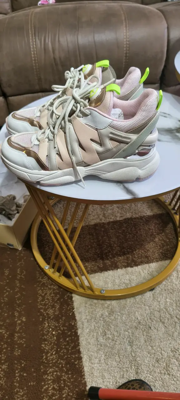 Zapatillas deportivas mujer color rosa y beige - 4