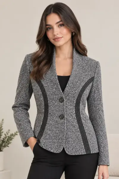 Blazer mujer gris MOR talla 40 - miniatura 1