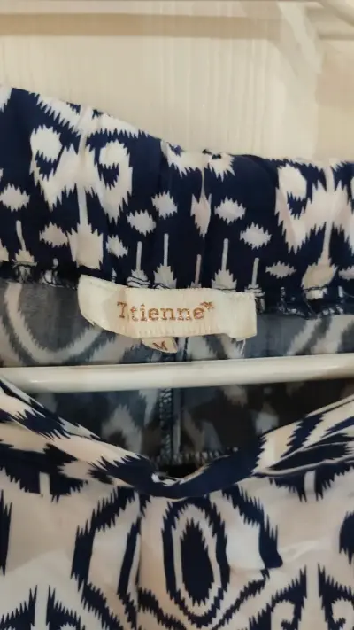 Pantalones estampados azul y blanco Etienne - miniatura 2