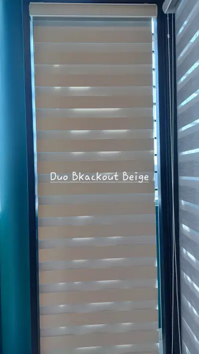 Cortina Duo Blackout Beige para Ventanas - miniatura 1