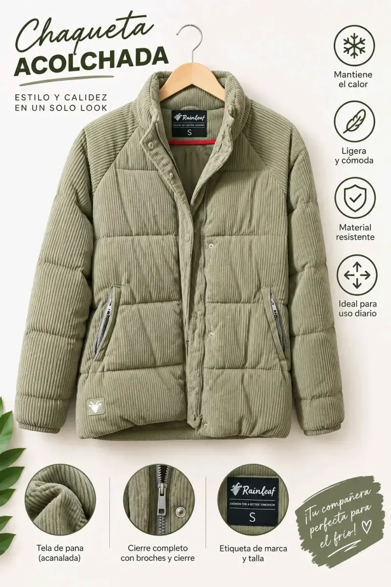 Pufa acolchada beige Raindoor unicex