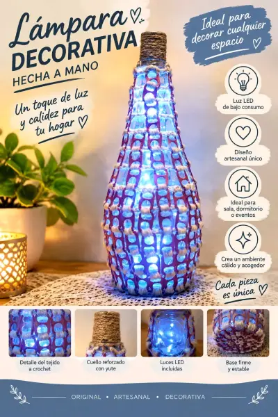 Lámpara decorativa de botella  con luces L - miniatura 1