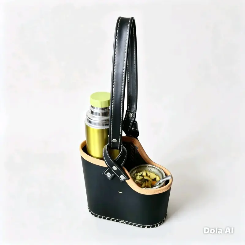 Bolso Matero de Cuero para Termo y Mate - 1