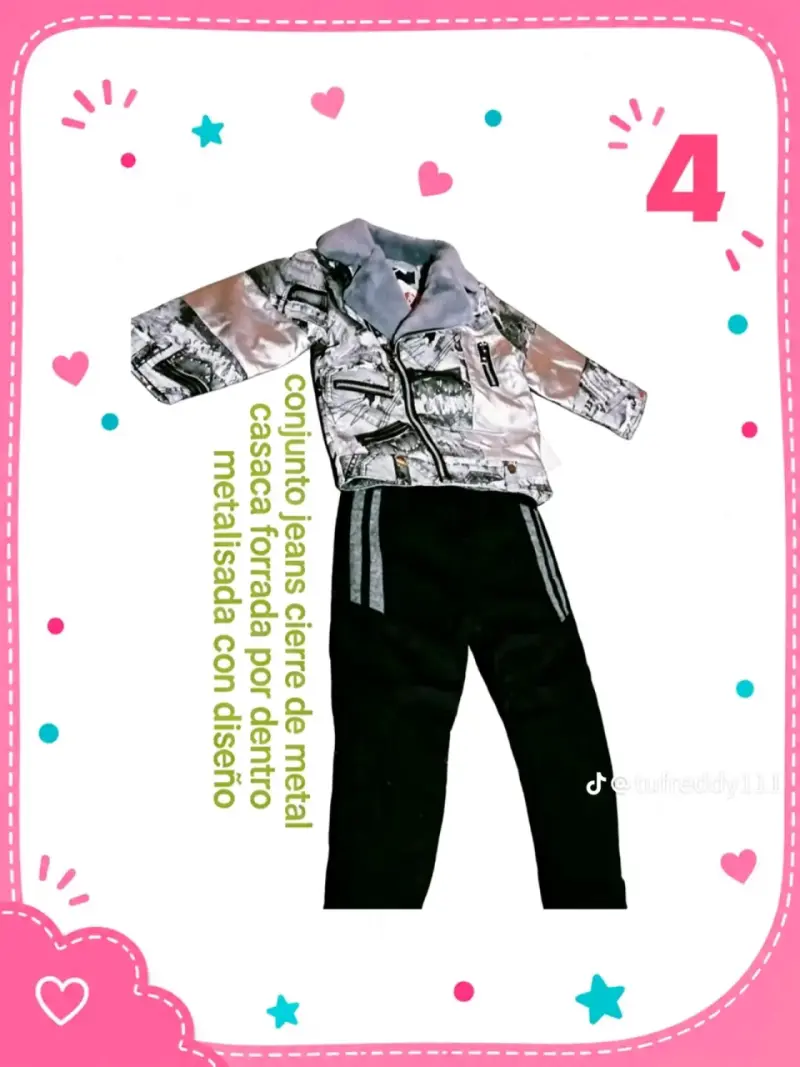 Conjunto de ropa infantil con casaca y pantalón