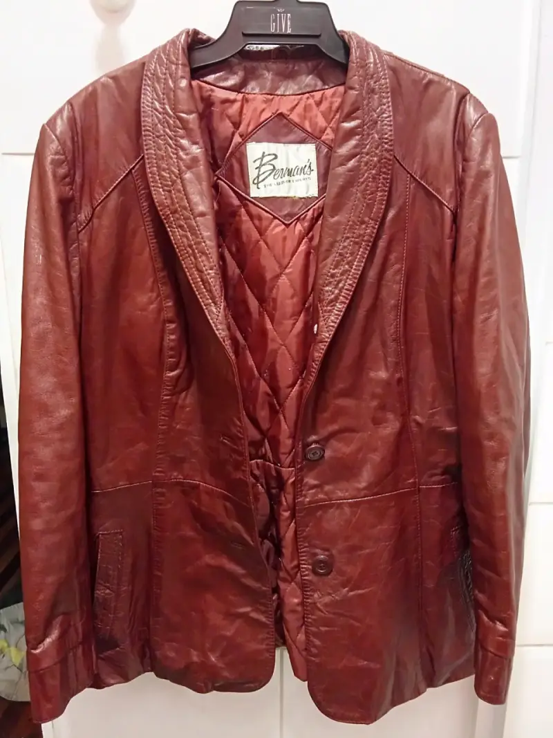 Chaqueta de cuero marrón para mujer Bermans - 1