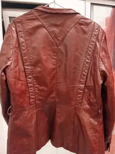 Chaqueta de cuero marrón para mujer Bermans - miniatura 2