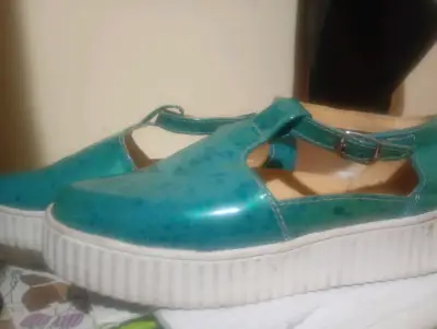 Zapatos de plataforma turquesa para mujer - miniatura 3