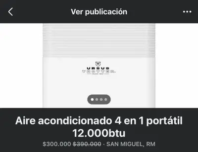 Aire acondicionado portátil 4 en 1 Ursus Trotter 12.000 BTU - miniatura 1